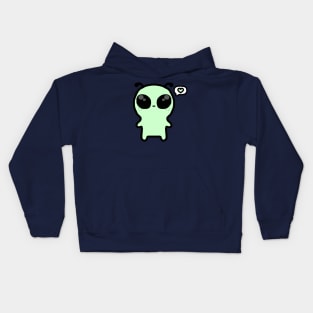 Cute green alien doodle Kids Hoodie